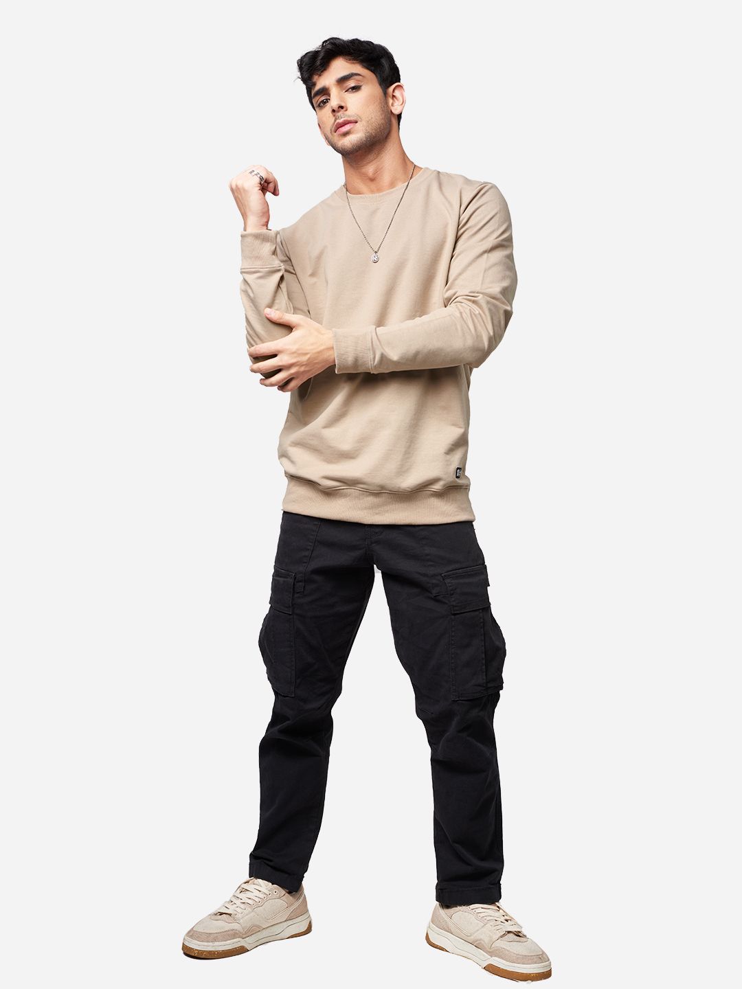  The Souled Store Men Rose Solid Cotton Pullover Sweatshirt