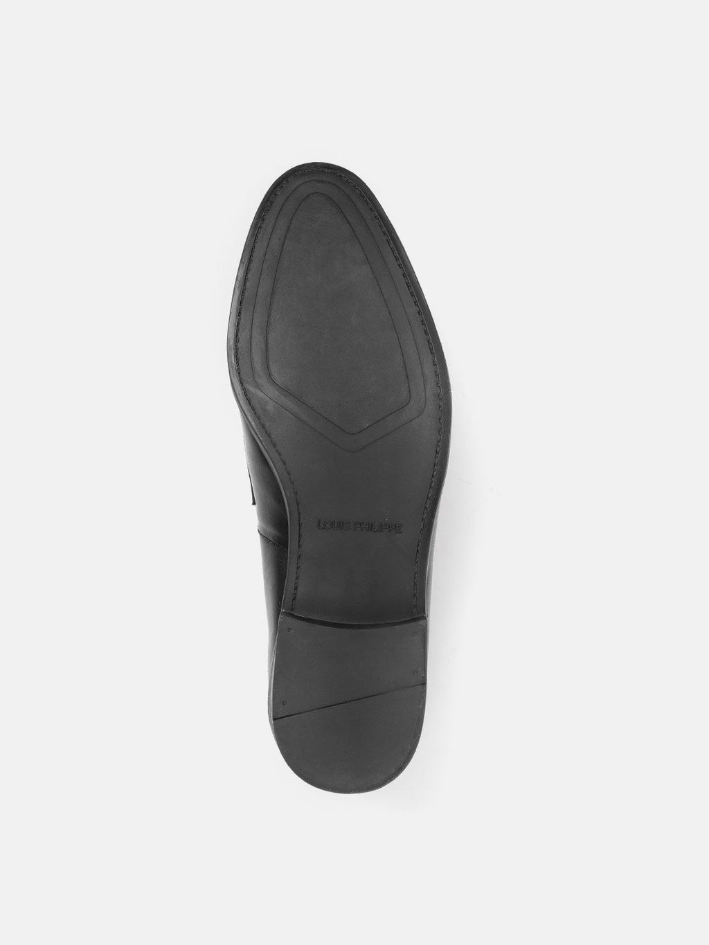  Louis Philippe Men Black Leather Formal Slip-Ons