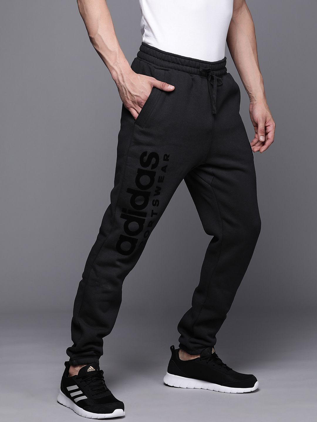  ADIDAS Men Brand Logo Print CAPS Joggers