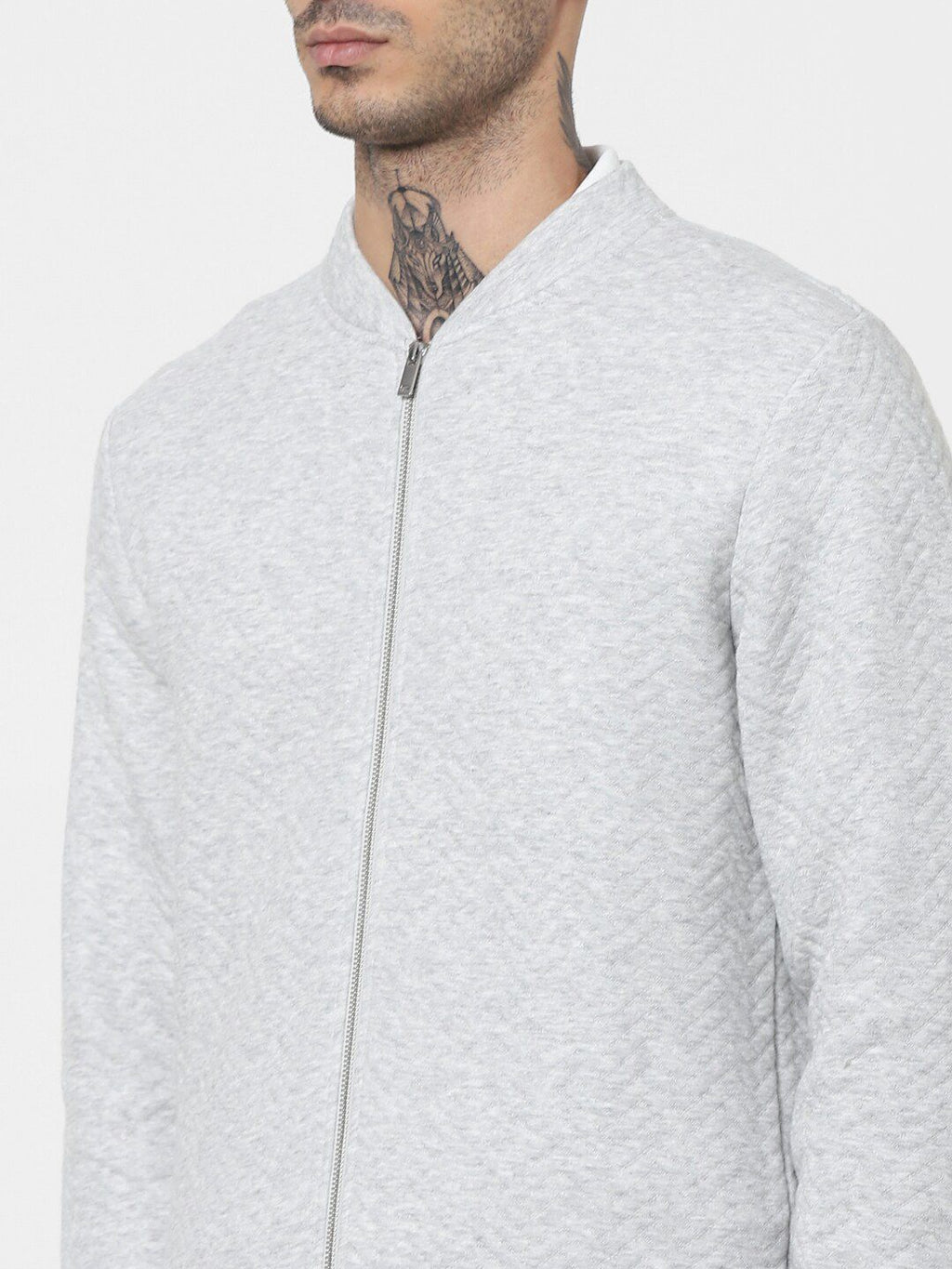  Jack & Jones Men Grey Textured Sweatshirt