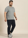  Sztori Men Plus Size Pure Cotton Joggerswith Reflective Stripes