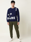  RARE RABBIT Men Navy Blue Printed Cotton Sweatshirt