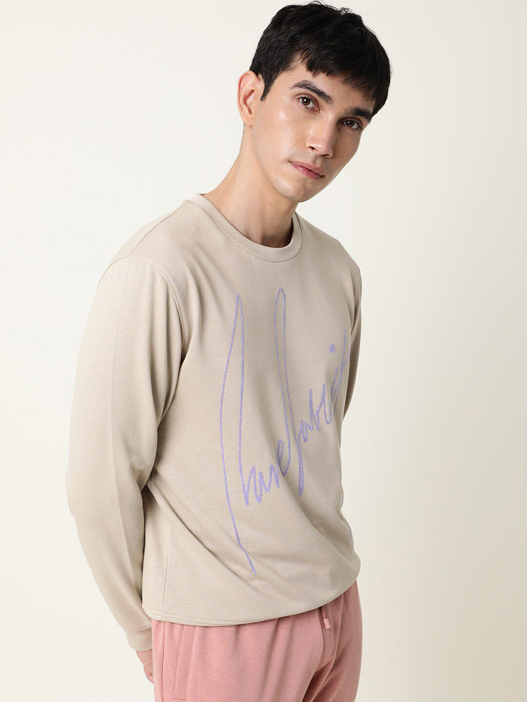  RARE RABBIT Men Beige Printed Sweatshirt