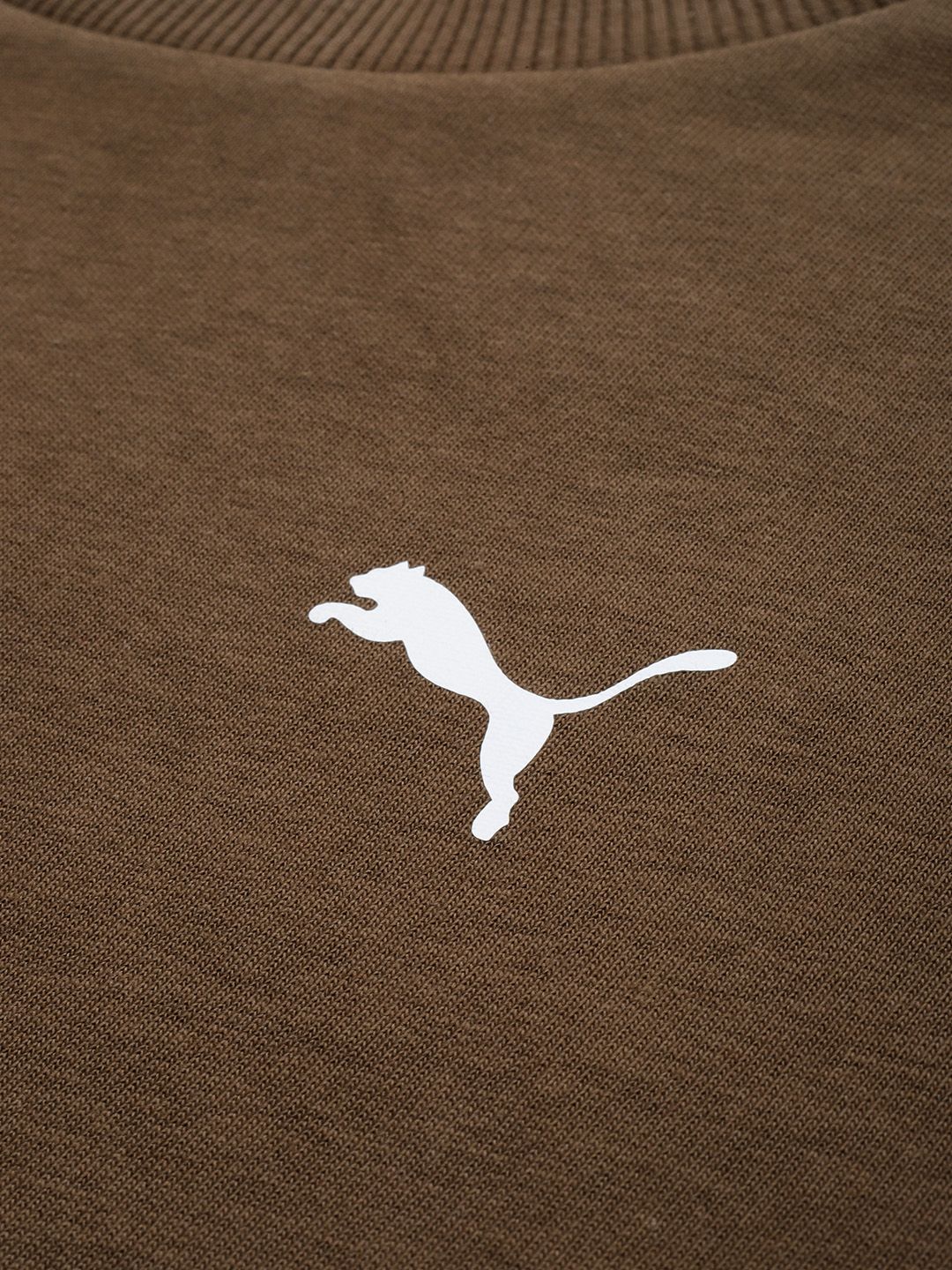 Puma Men Olive Green Crew Regular Fit Sweatshirt With Printed Detail