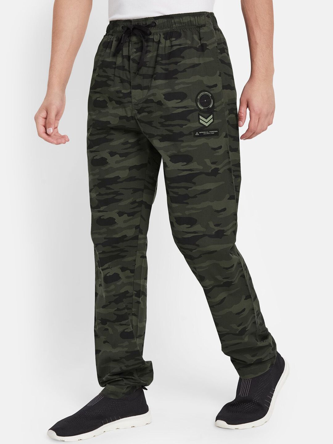  Octave Men Camouflage Printed Pure Cotton Sports Track Pants