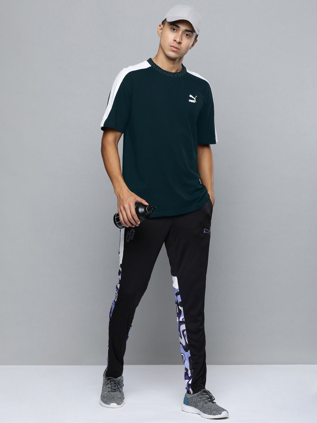  Puma Men Neymar Jr. Creativity Printed Dry Cell Mid-Rise Foot Ball Track Pants