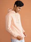  DAMENSCH Men Solid Peach Cotton Regular Fit Hoodie