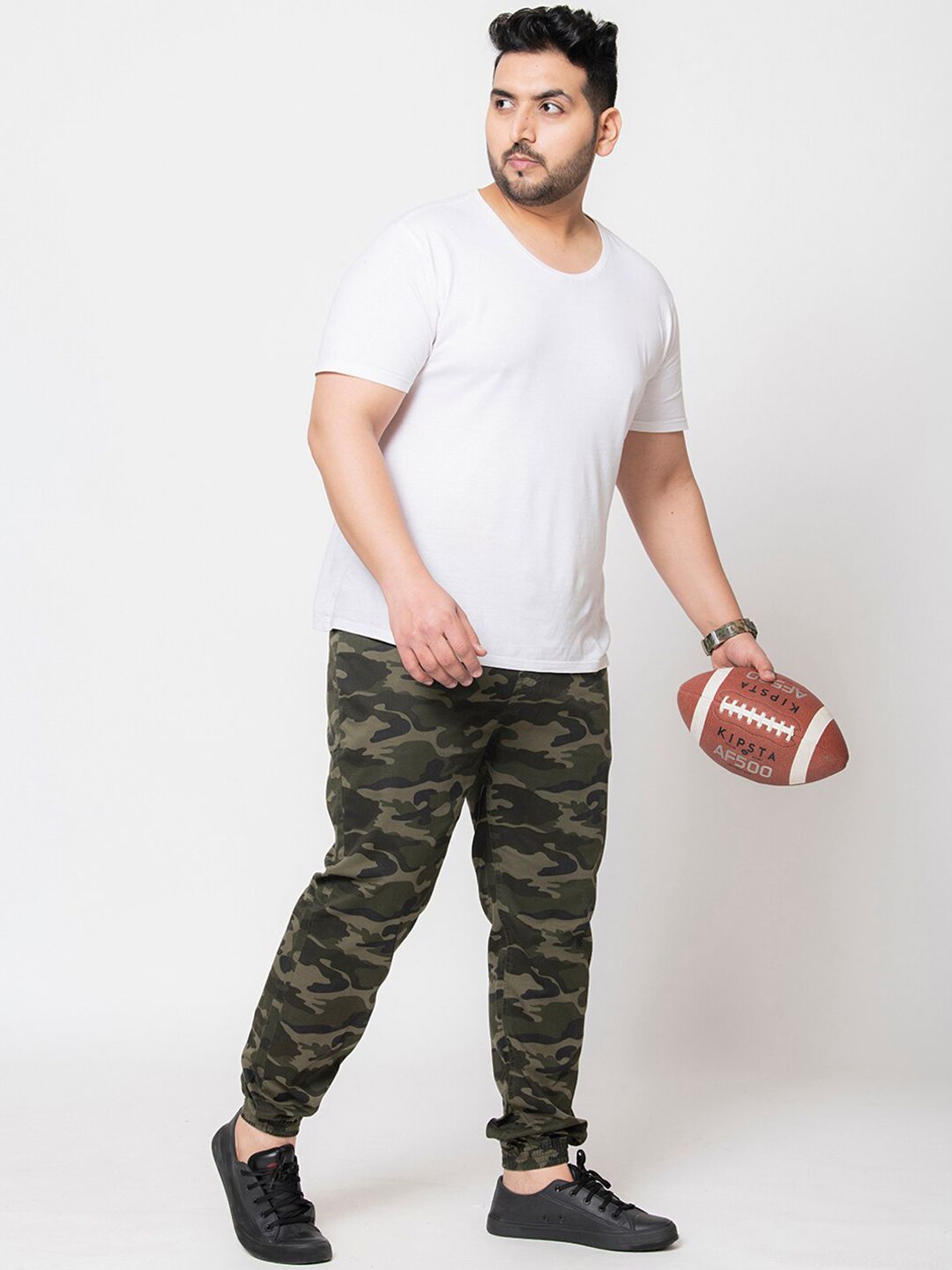  IVOC Men Plus Size Camouflage Printed Pure Cotton Regular Fit Sports Joggers