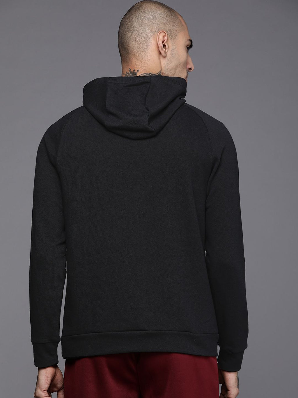  Nike Men Black Printed Dri-Fit Hooded Training Sweatshirt