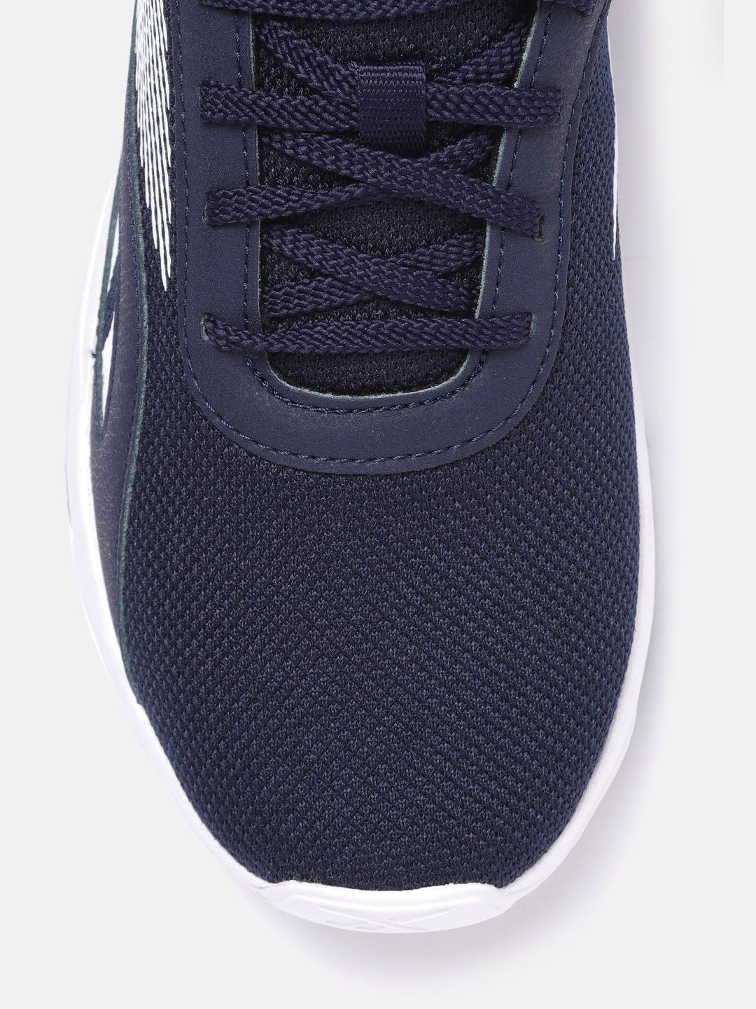  Reebok Men Navy Blue & White Woven Design Conclave Runner Shoes