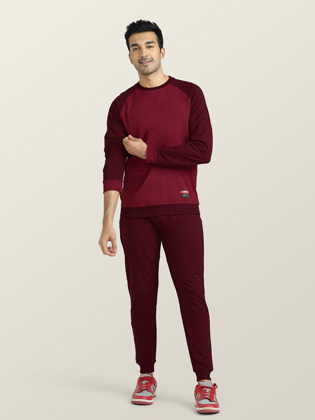  XYXX Men Maroon Cotton Antimicrobial Sweatshirt