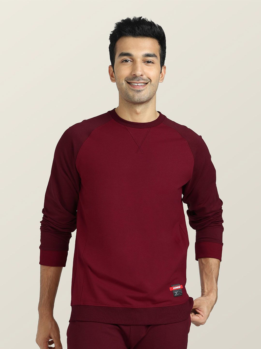  XYXX Men Maroon Cotton Antimicrobial Sweatshirt