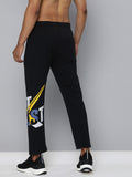  HRX By Hrithik Roshan Men Jet Black Solid Slim Fit Lycra Bio-Wash Gold Finish Lifestyle Track Pants