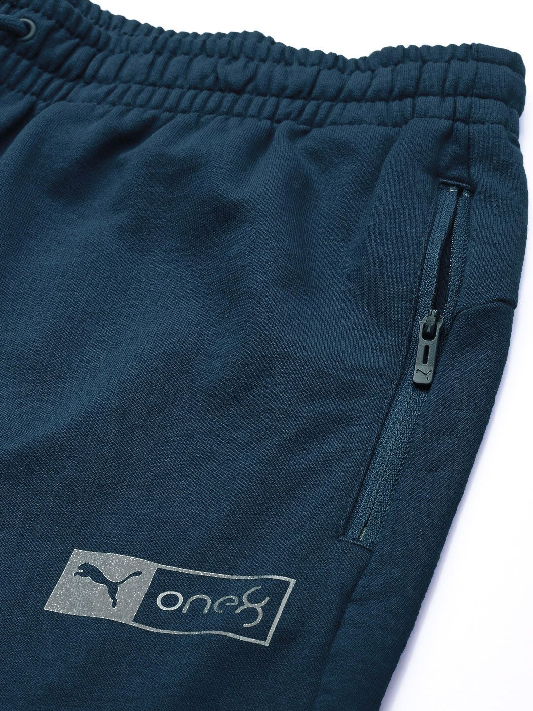  One8 X PUMA Men Teal Blue Brand Logo Printed Slim Fit Regular Track Pants