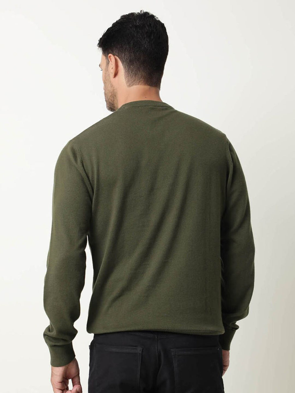  RARE RABBIT Men Olive Green Printed Sweatshirt