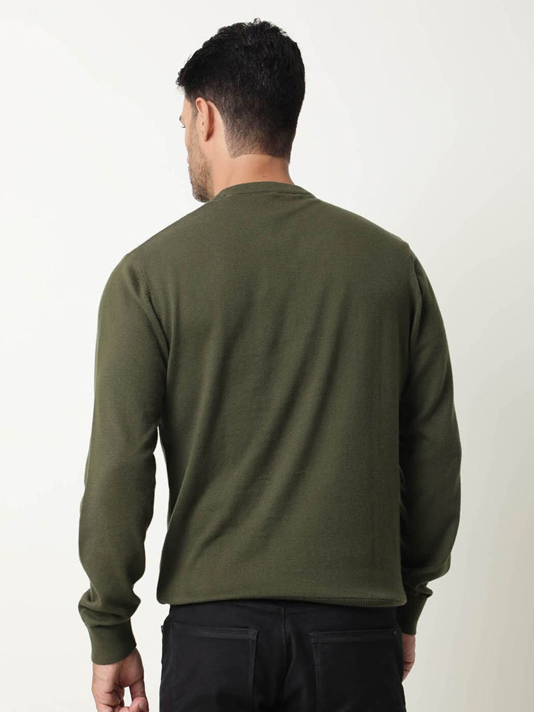  RARE RABBIT Men Olive Green Printed Sweatshirt