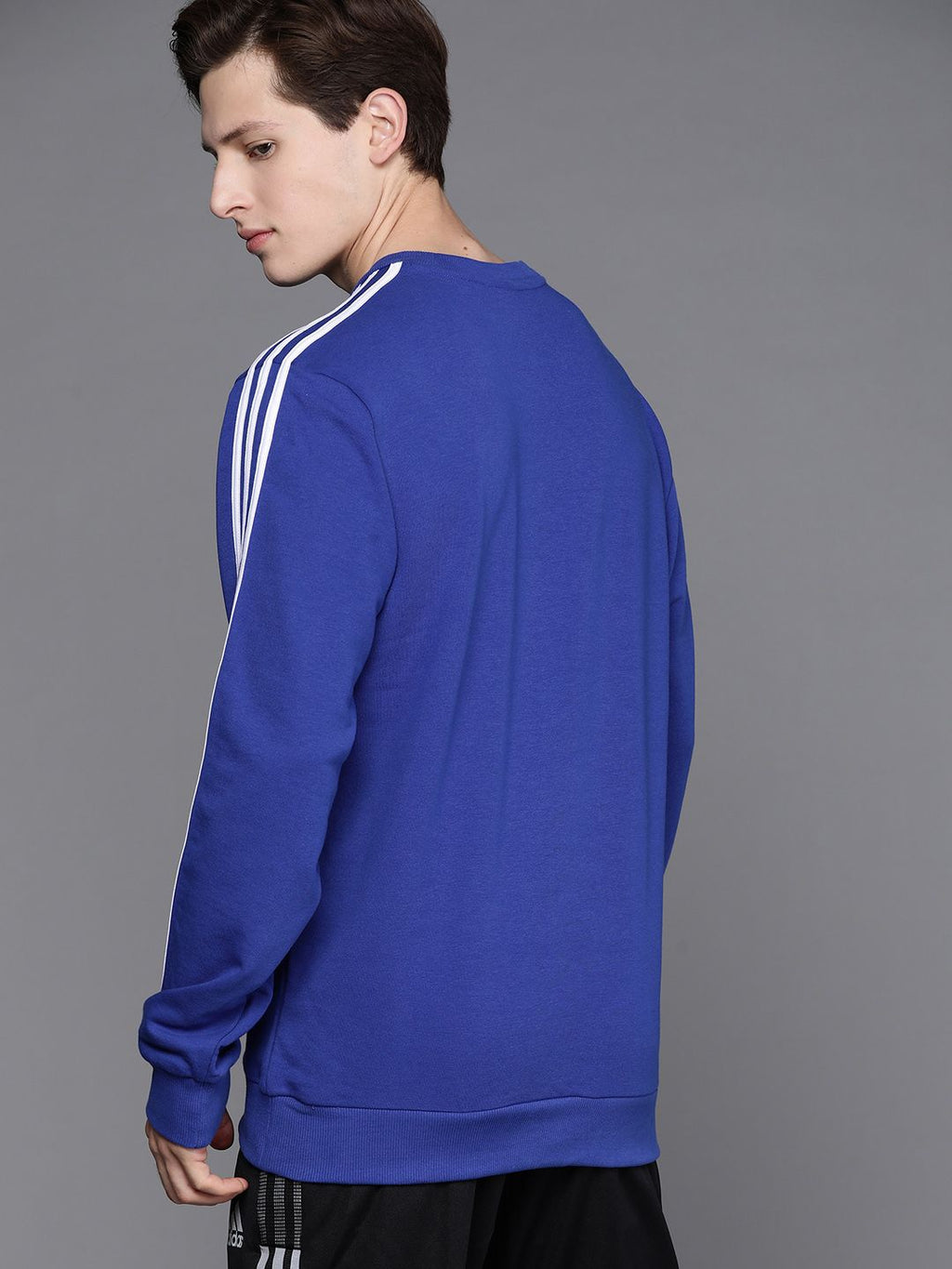  ADIDAS Men Blue& White 3S French Terry Sustainable Sweatshirt