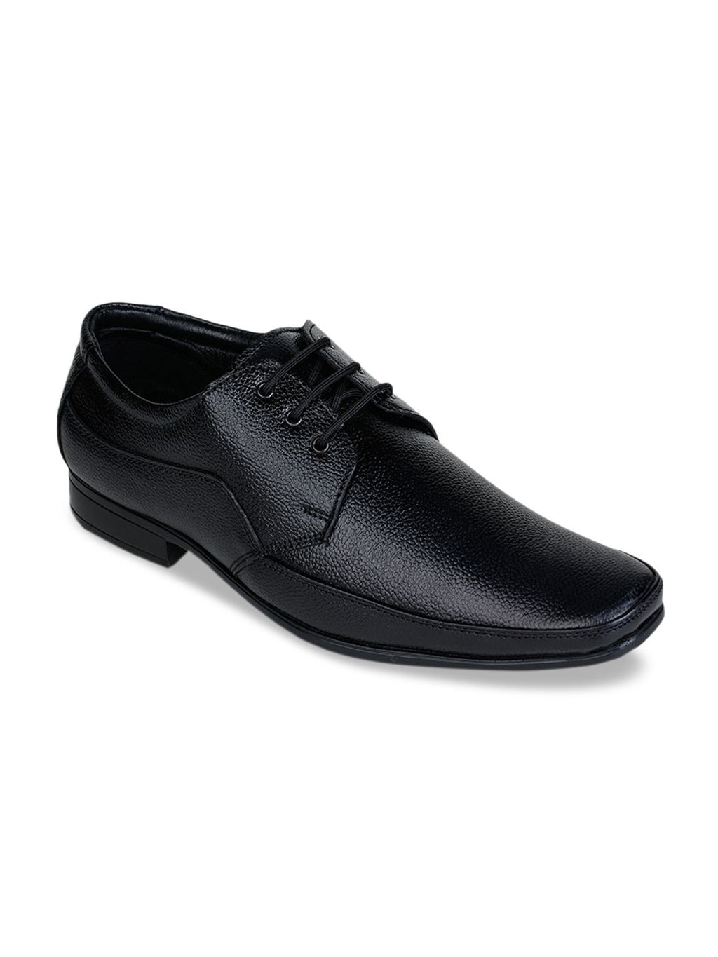  Liberty Men Black Textured Leather Formal Derbys