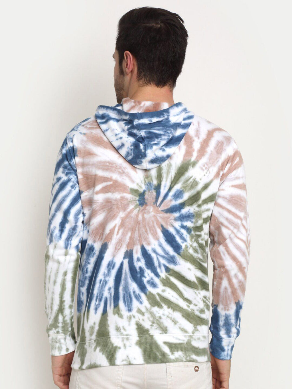  Ennoble Men Blue Printed Hooded Sweatshirt