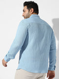 Instafab Plus Plus Size Self Design Spread Collar Casual Shirt