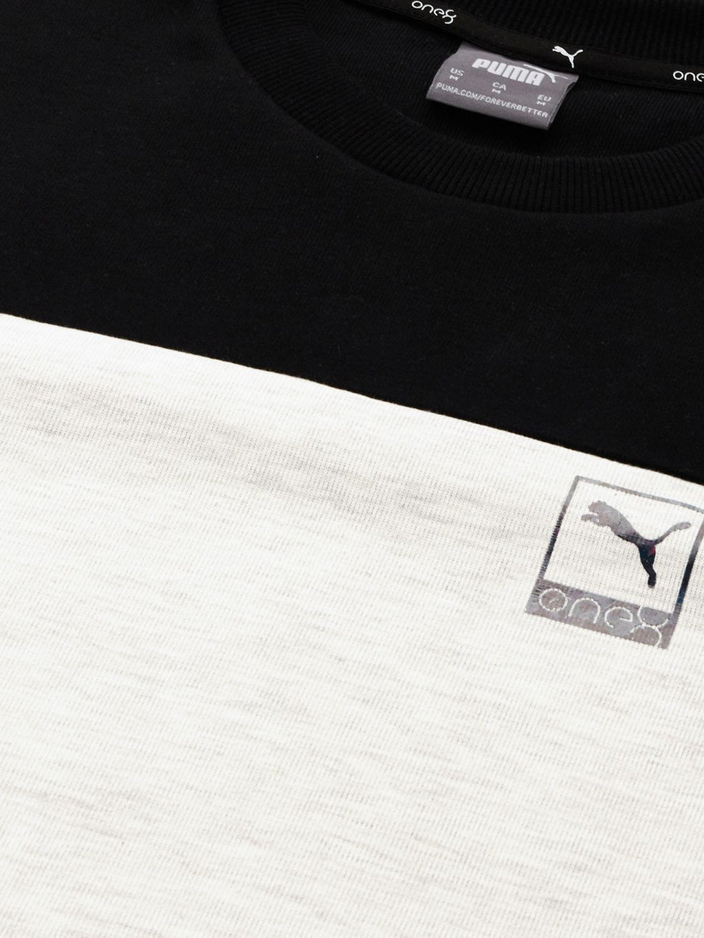  One8 X PUMA Men White Slim Fit Colourblocked Crew Sweatshirt