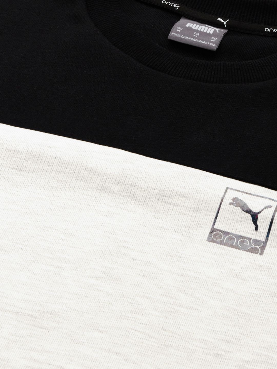 One8 X PUMA Men White Slim Fit Colourblocked Crew Sweatshirt