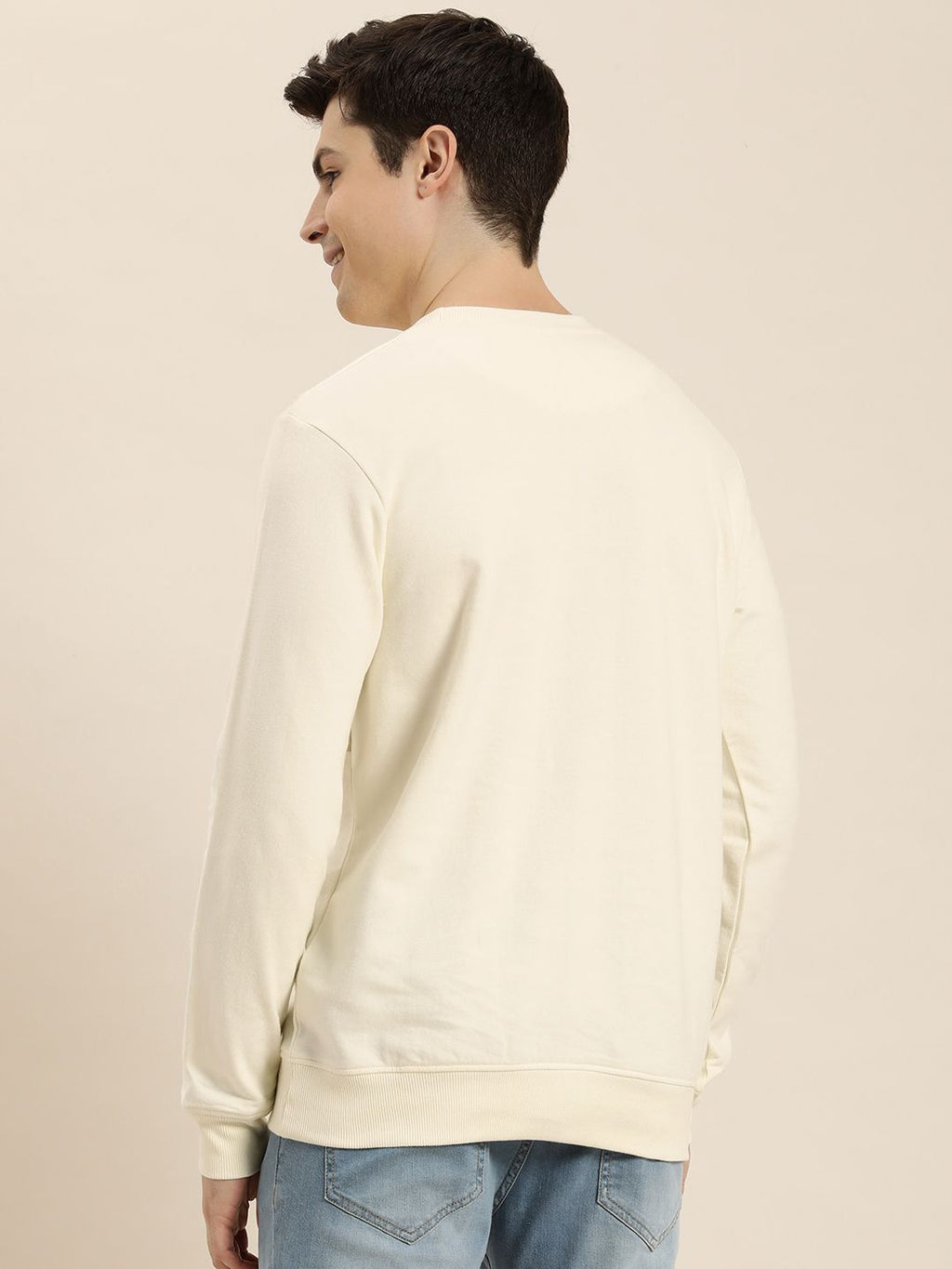  HERE&NOW Men Pure Cotton Colourblocked Sweatshirt