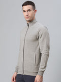  Alcis Men Grey Melange Solid Sweatshirt