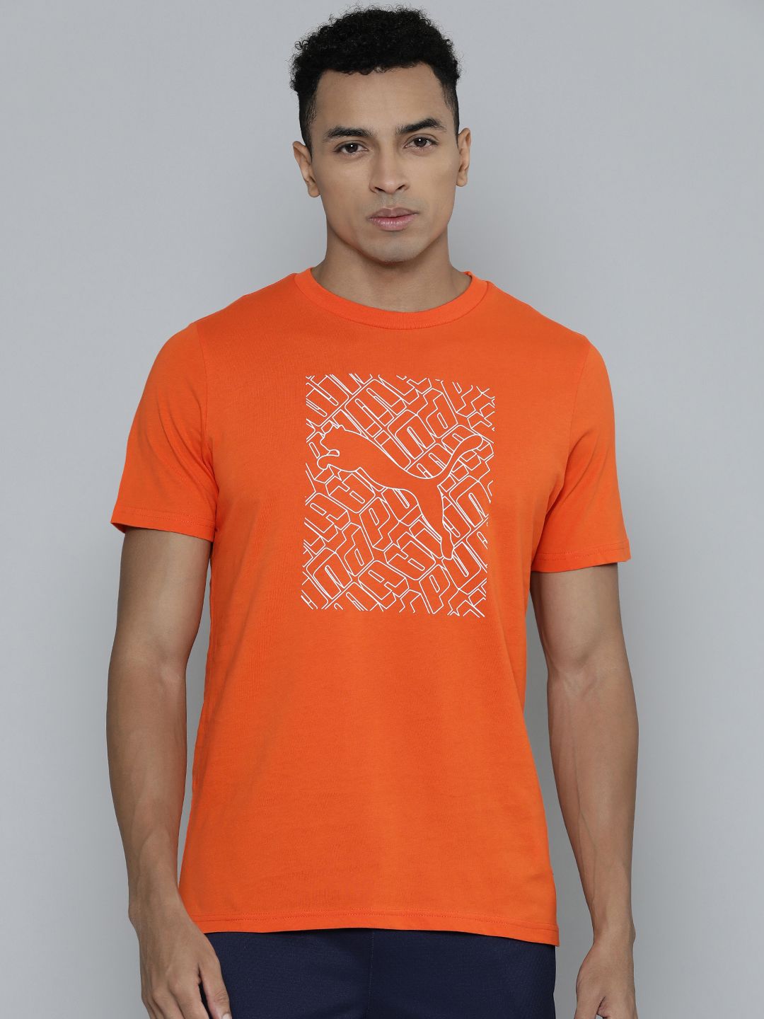  Puma Men GRAPHICS Cat Printed Pure Cotton Regular FitT-shirt
