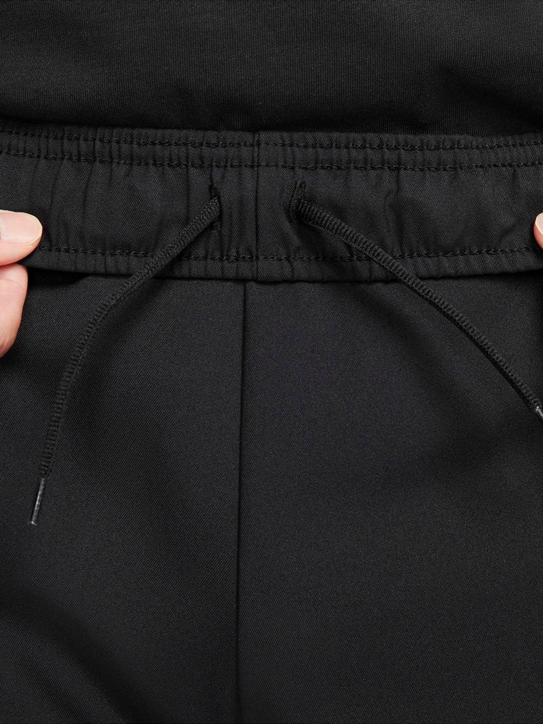  Nike Men Black Brand Logo Print Mid Rise Dry Fit Casual Track Pants