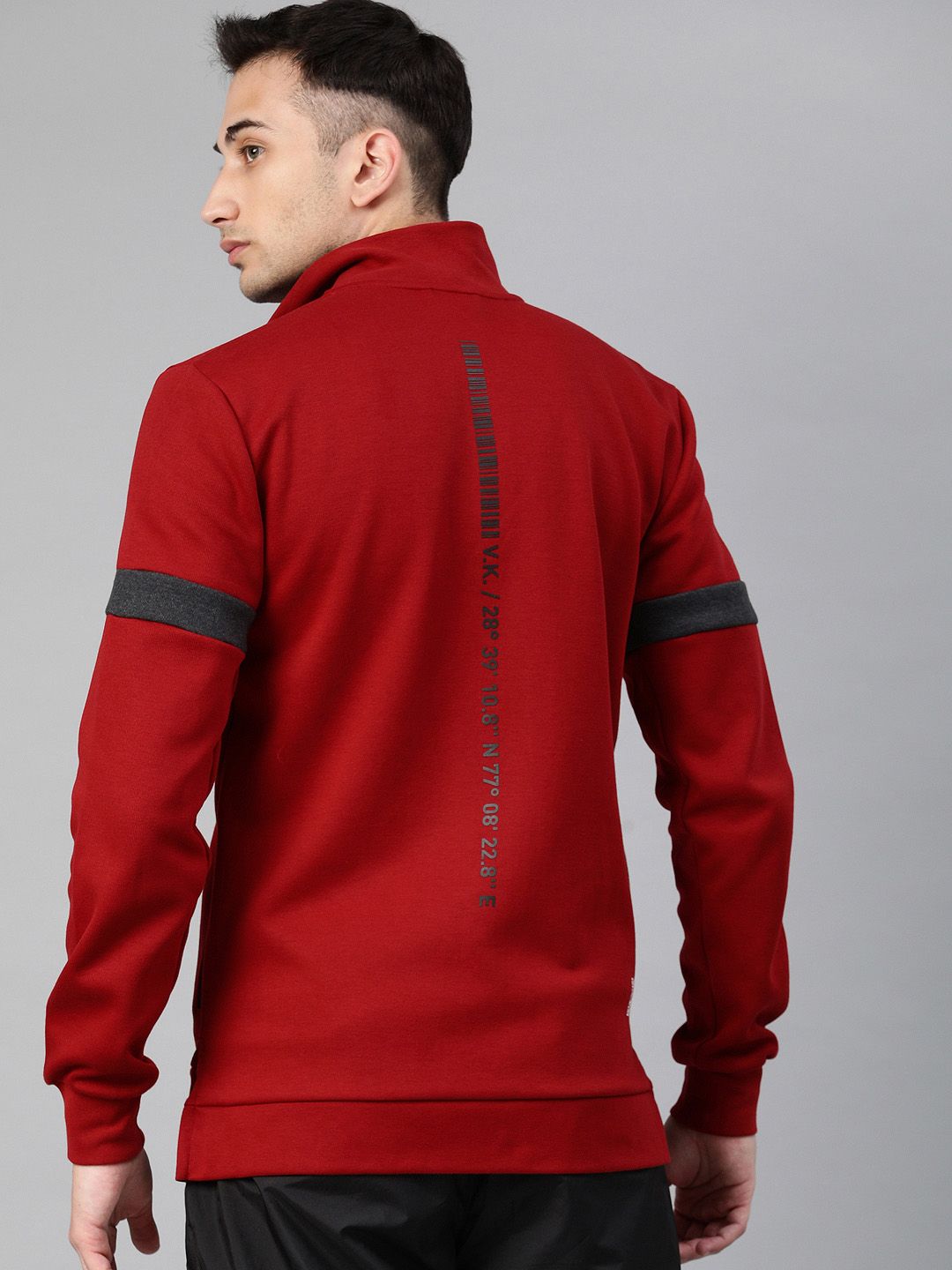  Puma Men Maroon Printed VK Ms Front-Open Track Sweatshirt