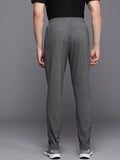  ADIDAS Men Charcoal Grey Brand Logo Embroidered Detail Track Pants