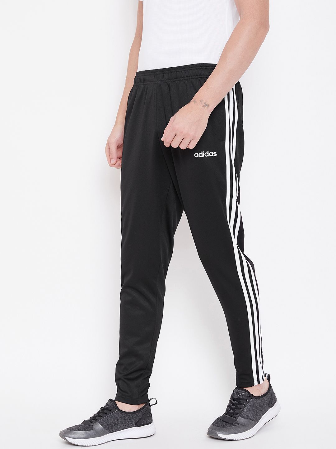  ADIDAS Men Black Essentials Classics Solid Sustainable Track Pants