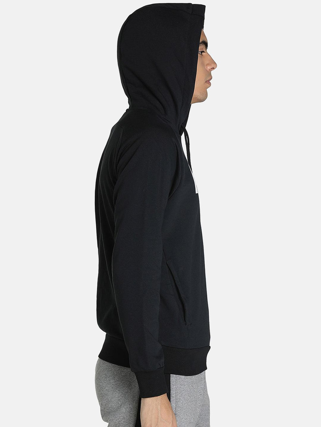  Puma Men Black Active Hoodie Printed Hooded Sweatshirt