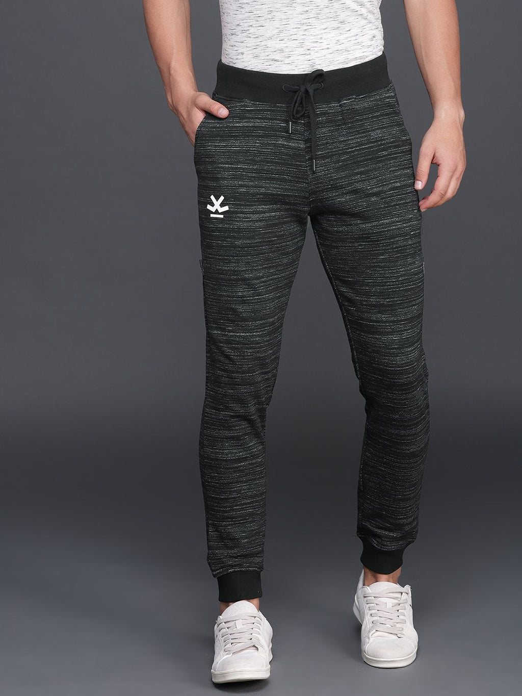  WROGN Men Black & Grey Joggers