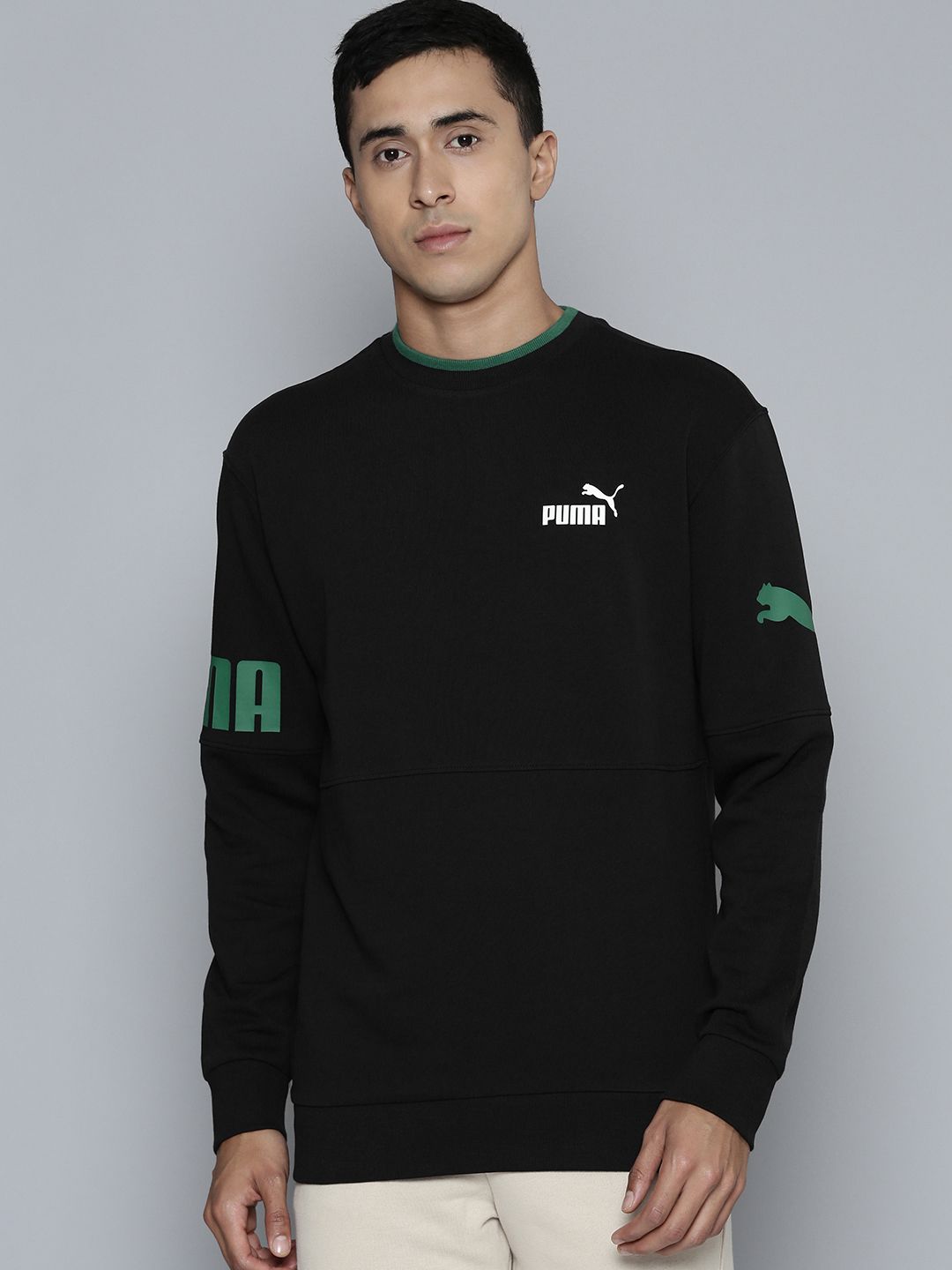  Puma POWER Colorblock Brand Logo Printed Sweatshirt