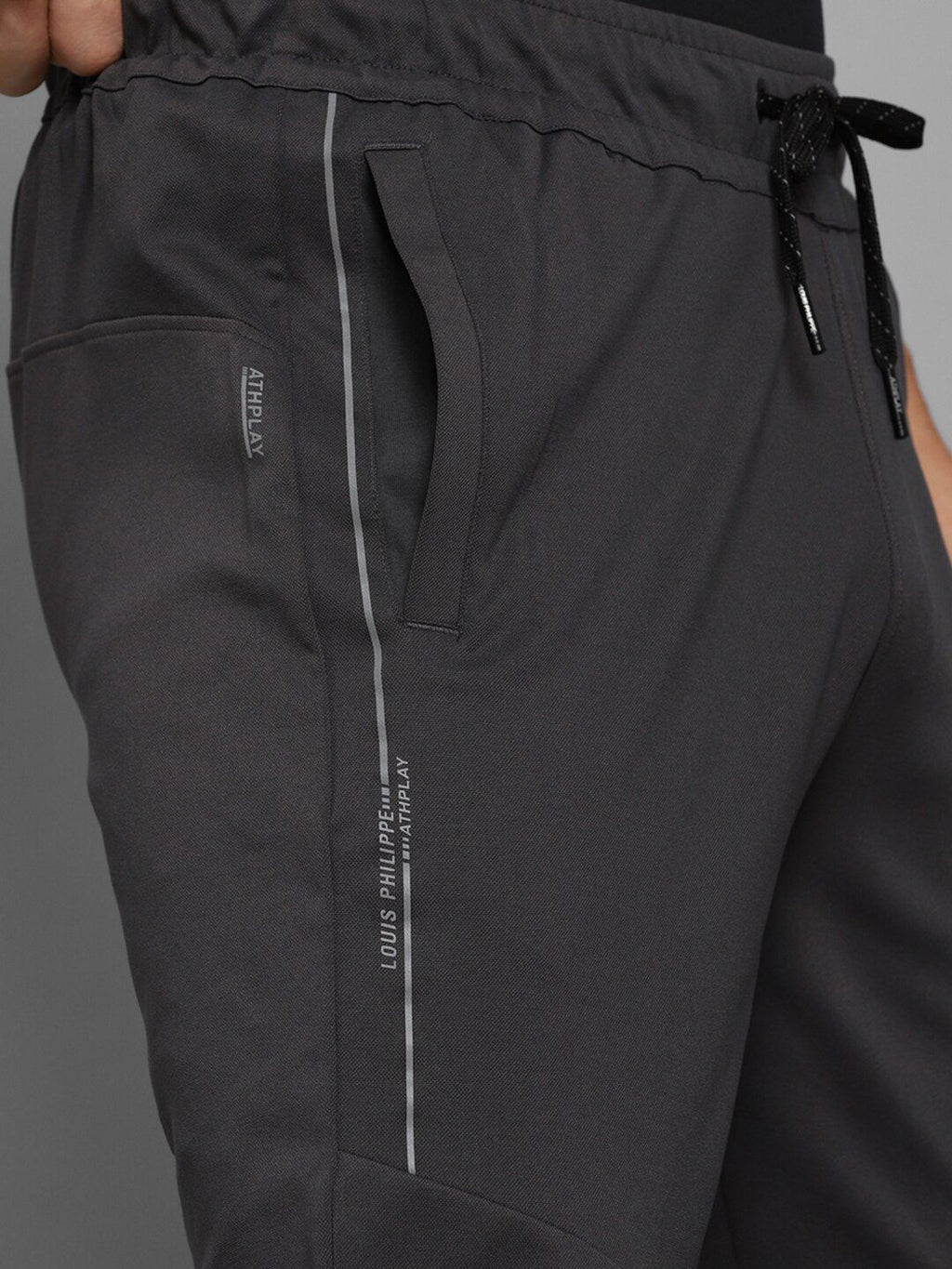  Louis Philippe ATHPLAY Men Grey Solid Joggers