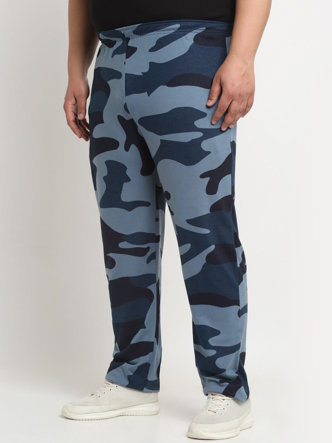  PlusS Men Plus Size Camouflage Printed Straight Cotton Track Pants