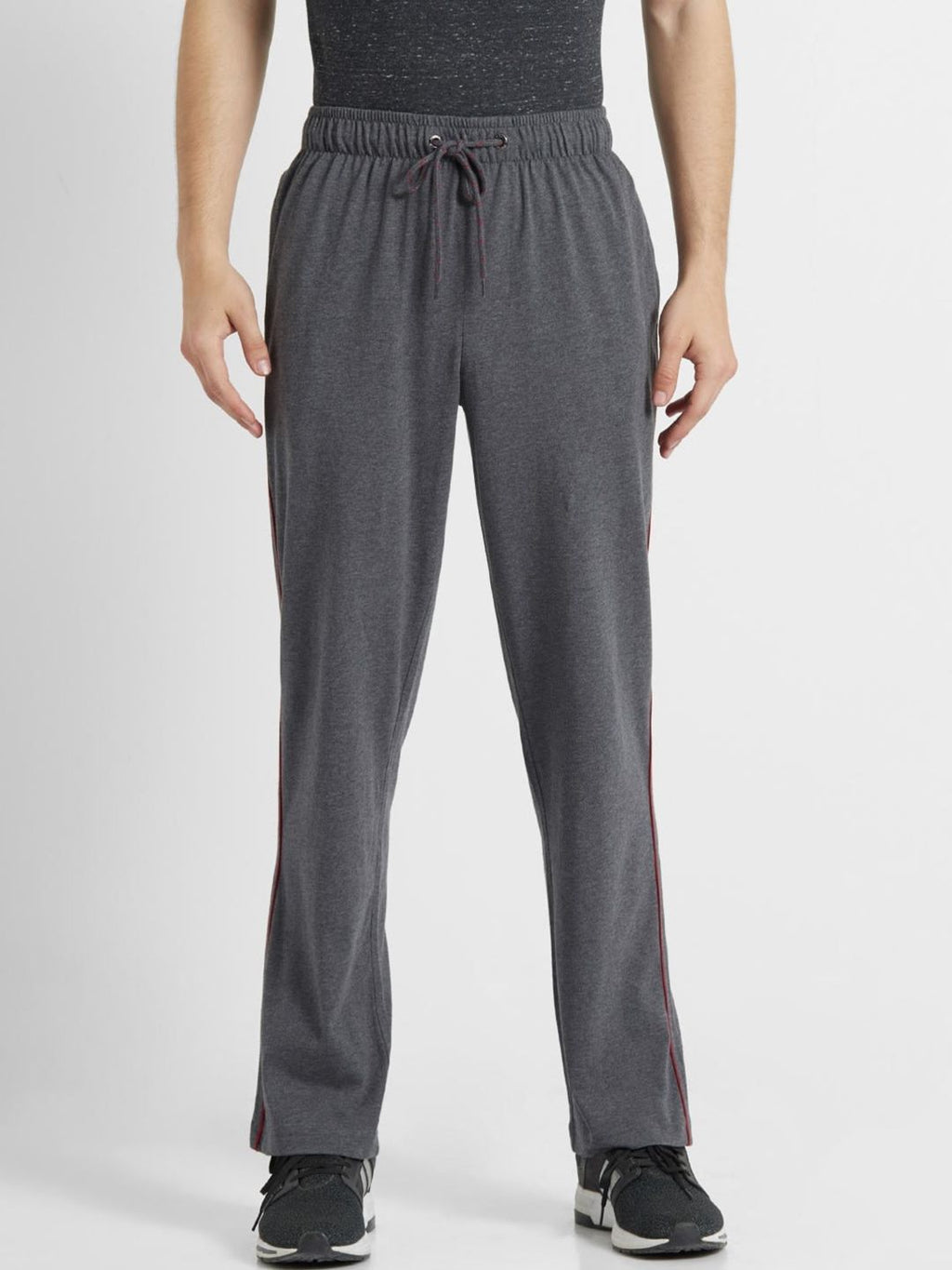  Jockey Men Charcoal Grey Relaxed Fit Solid Track Pants