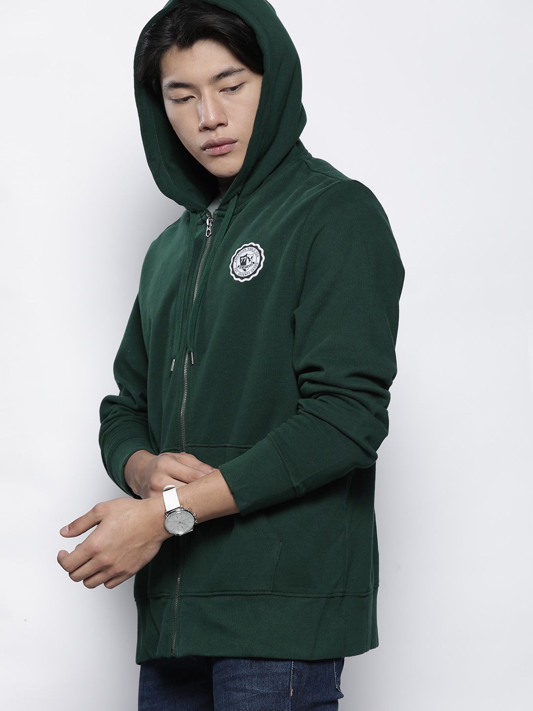  AMERICAN EAGLE OUTFITTERS Men Green Hooded Sweatshirt