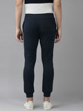  U.S. Polo Assn. Denim Co. Men Navy Blue Solid Mid-Rise Knitted Joggers With Side Taping