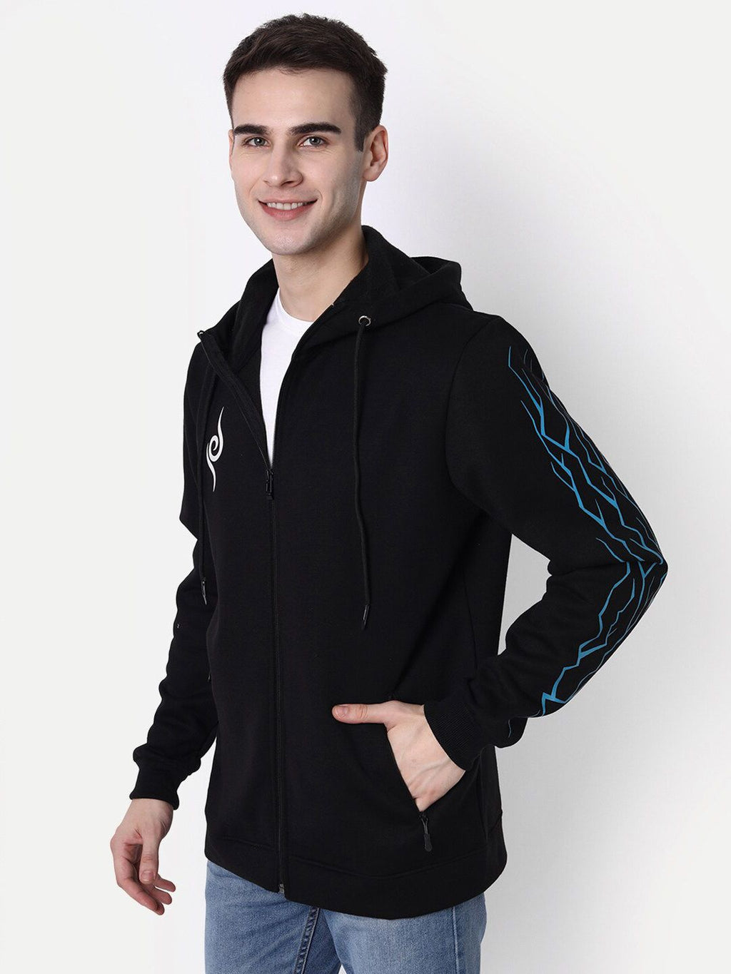  COMICSENSE Men Anime Printed Naruto Sensei Hooded Sweatshirt