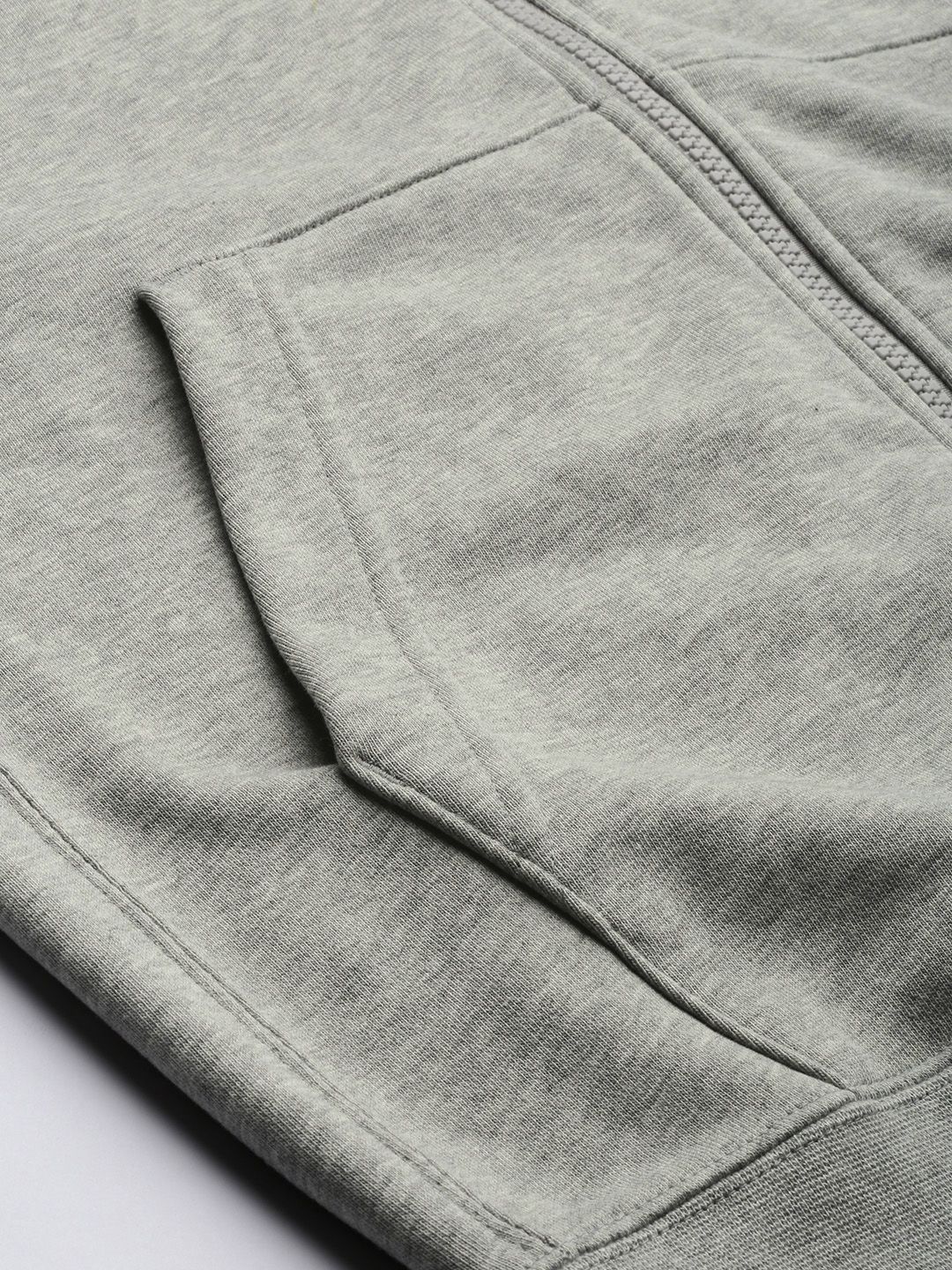  Nike Men Grey Melange Solid CLUB Hooded Sweatshirt