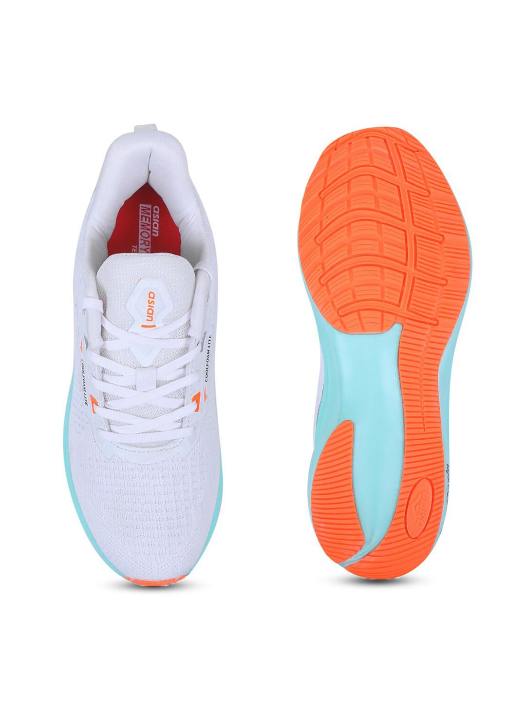  ASIAN Men White Mesh Running Shoes