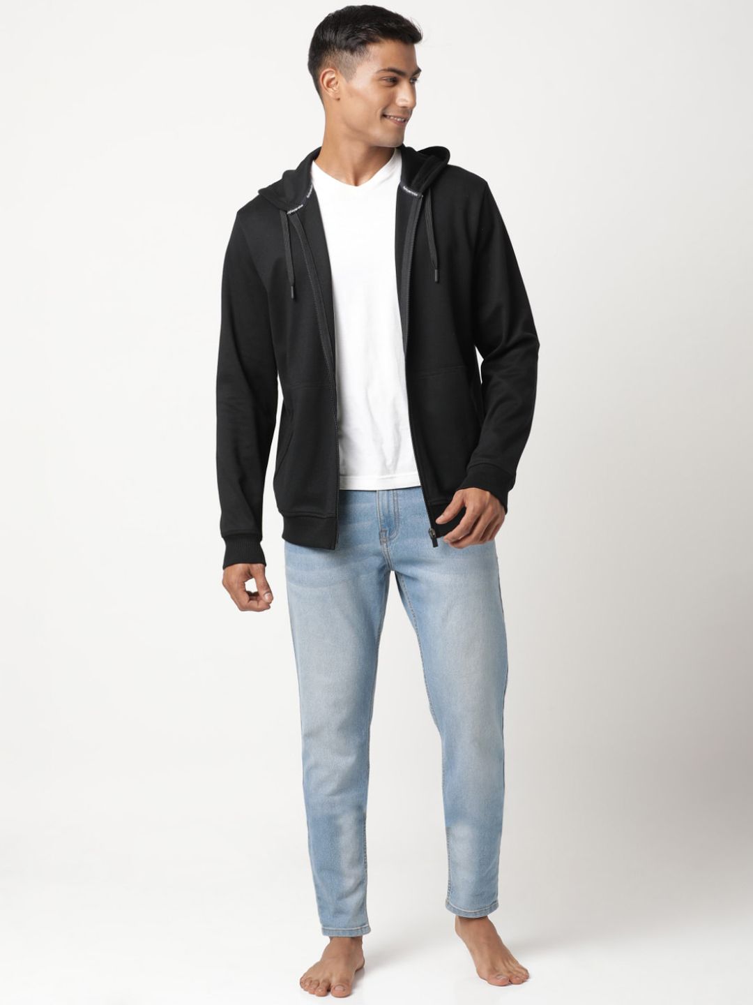  Jockey Men Black Hooded Sweatshirt