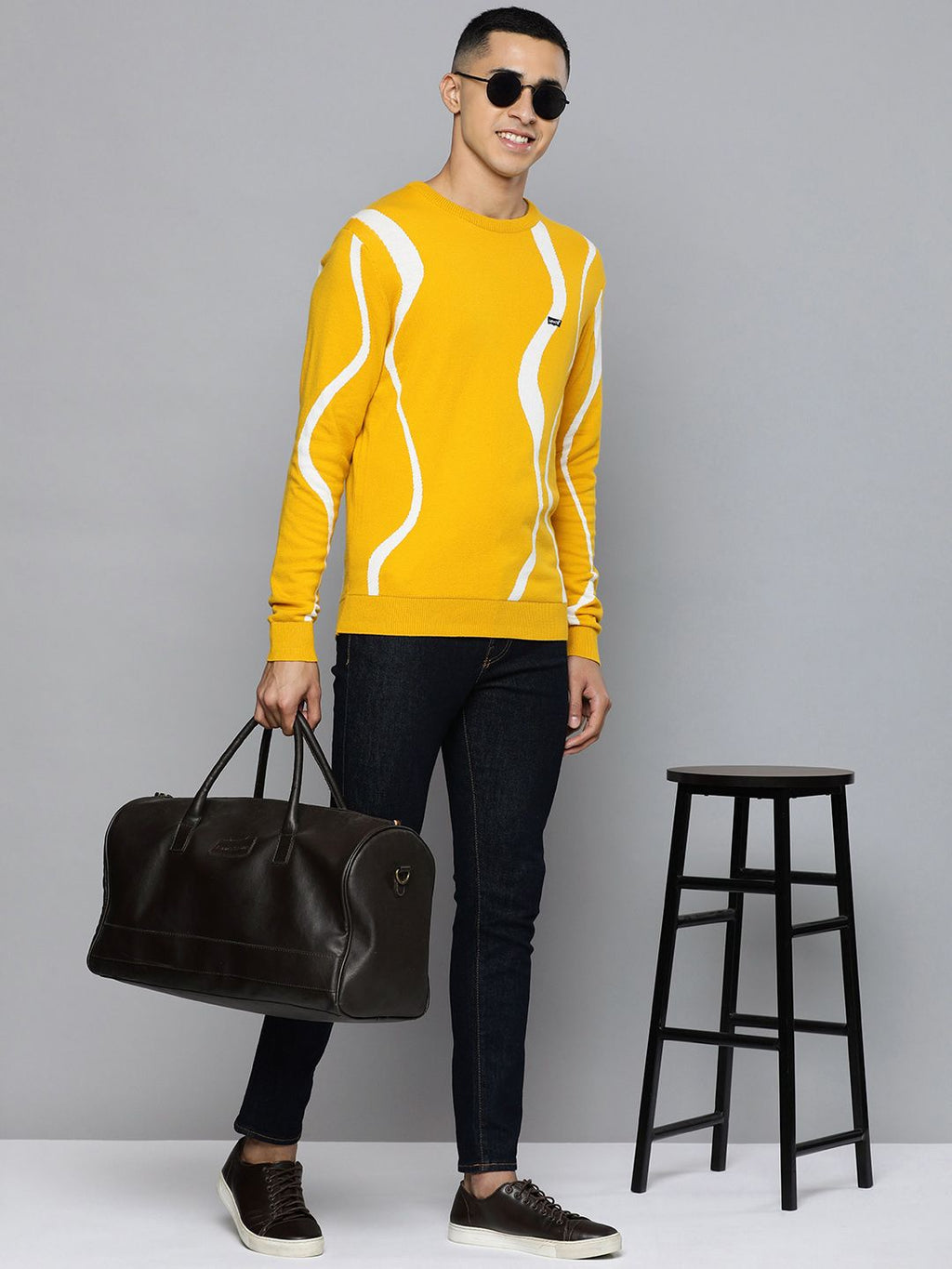  Levis Men Yellow Abstract Printed Sweatshirt