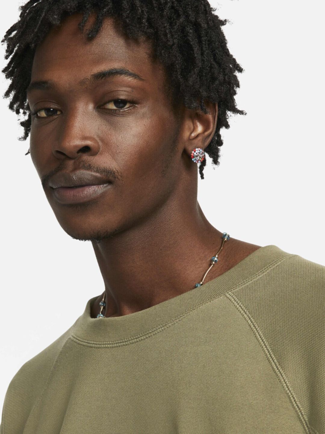  Nike Men Printed Air French Terry Crew Sweatshirt