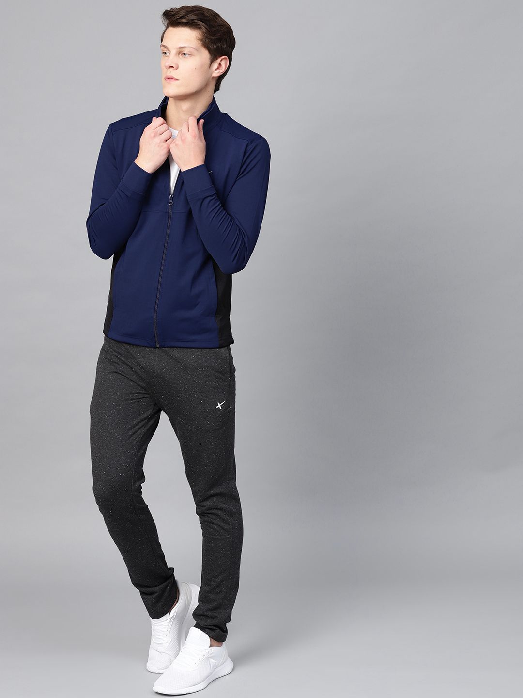  HRX By Hrithik Roshan Men Navy Blue Solid Training Rapid-Dry Sweatshirt