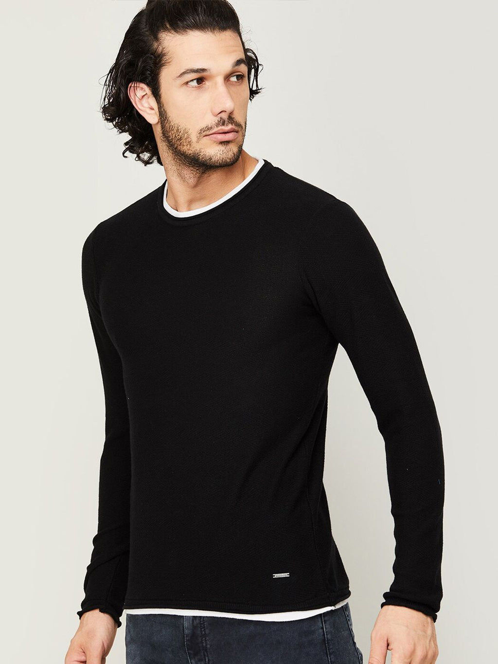  Bossini Men Black Sweatshirt