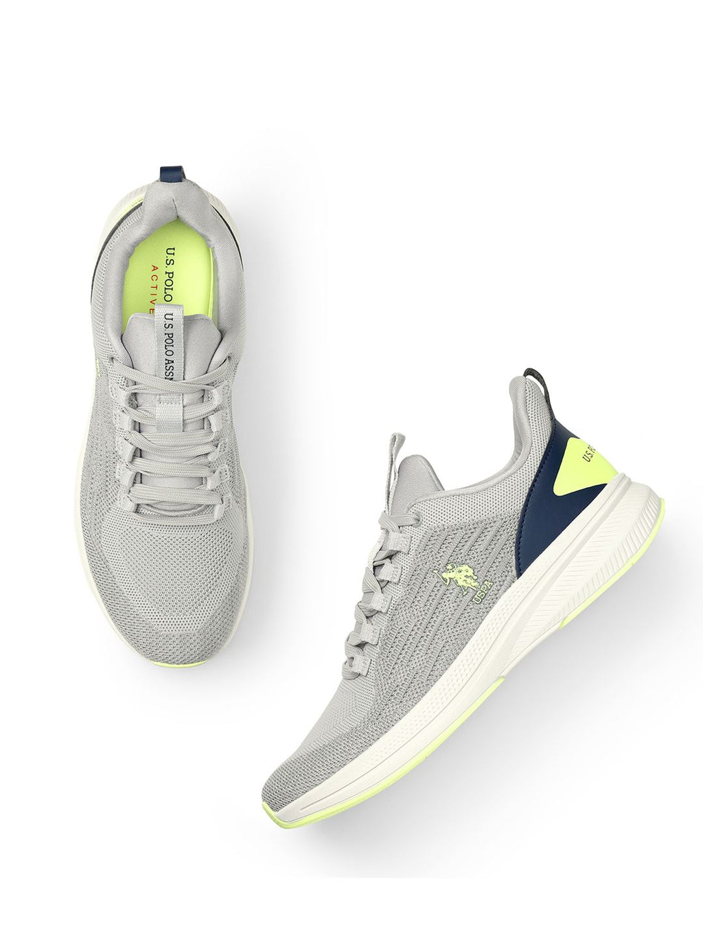  U.S. Polo Assn. Men Grey Textile Walking Shoes